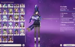 Genshim AR 55 Clorinde, neuvillette+7 5stars + 2mascotes