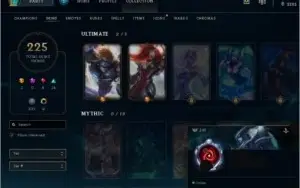 CONTA LOL 125 CHAMPIONS (225 SKINS - ELO PLAT I)