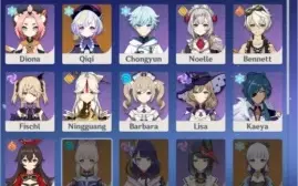 Conta Genshin Ar31 | 2x5* Yoimiya, Qiqi e 2 armas 5*