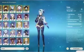 Vendo conta genshin ar 55 7/5 estrelas.