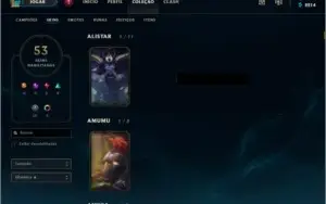 CONTA BORDA DIAMANTE TODOS CAMPEÕES 53 SKINS