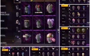 Conta free fire. (Feminina, com 200 reais gastos, antiga)