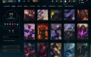 Diamante 4 com 75 Champs e 29 Skins