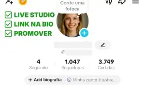Conta Tiktok + Live Studio | +1.040 Seguidores + E-Mail