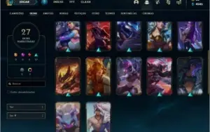 Conta ouro 4 com 27 skins e 34 champs