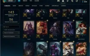 Conta ouro 4 com 27 skins e 34 champs