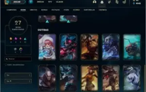 Conta ouro 4 com 27 skins e 34 champs