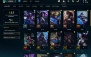 Conta ouro 4 com 27 skins e 34 champs