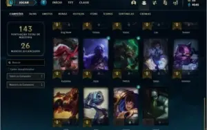 Conta ouro 4 com 27 skins e 34 champs