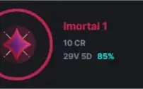 Conta Imortal 1 com 85% de winrate