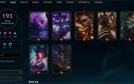 Conta de LOL Muitas Skins