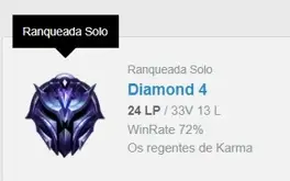 conta de lol diamante 4 com mmr de mestre