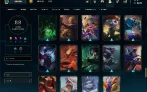 Conta lol plat 3 mtas skins