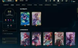Conta lol plat 3 mtas skins