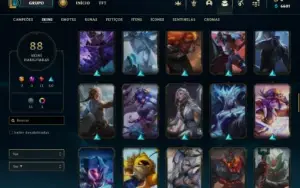 Conta lol plat 3 mtas skins