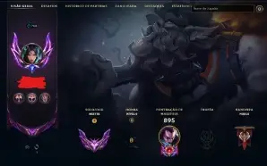 Conta mestre lol com 1138 skins, all champs, mmr bom