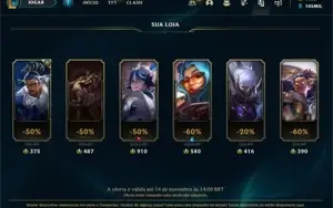 Conta lol mestre com skins prestigios e muita essencia e rp