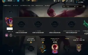 Unranked com 150 Champs e 179 Skins ( JG / MID / SUP )