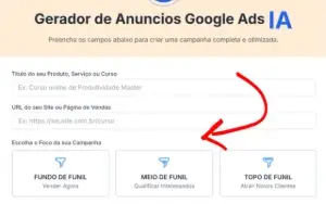 Gerador de Campanhas Google Ads com IA | Pronto para Lucrar!