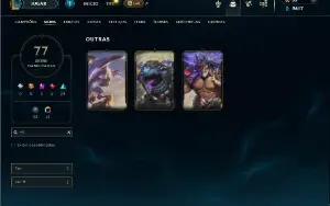 Ouro 4 com TODOS os champs e 77 Skins + 3 Prestigios