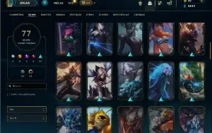 Ouro 4 com TODOS os champs e 77 Skins + 3 Prestigios