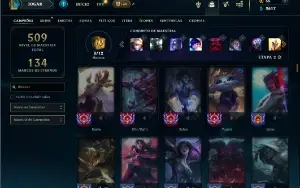Ouro 4 com TODOS os champs e 77 Skins + 3 Prestigios