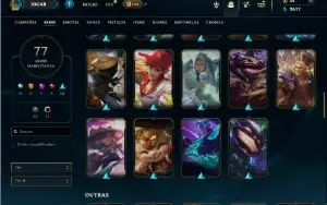 Ouro 4 com TODOS os champs e 77 Skins + 3 Prestigios