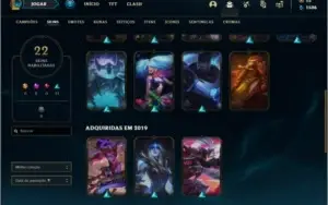 Conta prata 2 com 61 champs e 22 skins