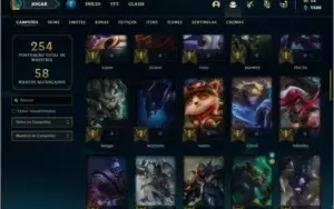 Conta prata 2 com 61 champs e 22 skins