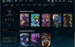Conta prata 2 com 61 champs e 22 skins