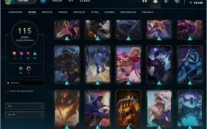 Conta Diamante 1, todos campeões, 115 skins, 24148 EA, S5.