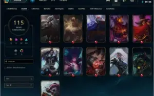 Conta Diamante 1, todos campeões, 115 skins, 24148 EA, S5.