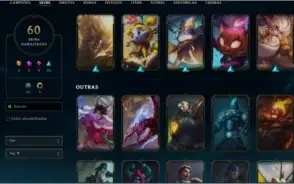 Conta de Lol 60 skins/ Mini chibi Jinx tft/ Gold 2 solo duo