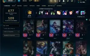 Unranked com TODOS os champs e 138 Skins ( ADC / MID / TOP )