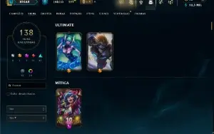 Unranked com TODOS os champs e 138 Skins ( ADC / MID / TOP )