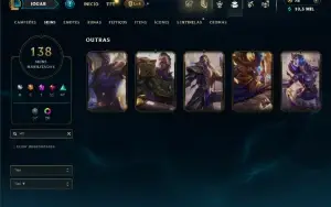 Unranked com TODOS os champs e 138 Skins ( ADC / MID / TOP )