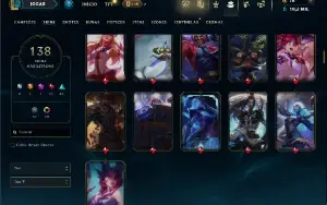 Unranked com TODOS os champs e 138 Skins ( ADC / MID / TOP )