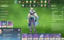Conta Genshin Impact AR 7 com Baizhu e Qiqi ⭐