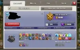 Conta clash of clans cv 9semi full faltando muros e feitiços