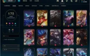 Conta platina 3 com TODOS os champs e 172 skins