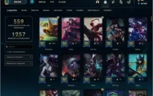 Conta platina 3 com TODOS os champs e 172 skins