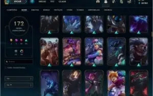 Conta platina 3 com TODOS os champs e 172 skins