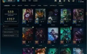 Conta platina 3 com TODOS os champs e 172 skins