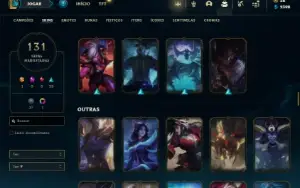 Unranked com 135 Champs e 131 Skins + 250k de Lee
