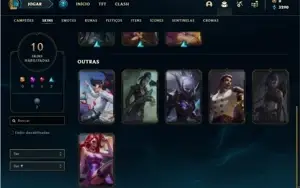 Conta prata 4 com 33 Champs e 10 Skins + 1 Fragmento