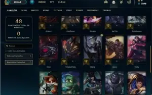 Conta prata 4 com 33 Champs e 10 Skins + 1 Fragmento