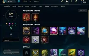 Conta prata 4 com 33 Champs e 10 Skins + 1 Fragmento
