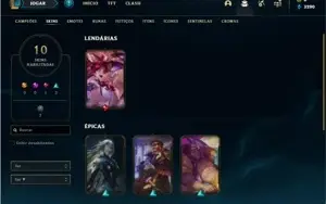 Conta prata 4 com 33 Champs e 10 Skins + 1 Fragmento