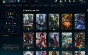 Conta riot com 754 skins no lol + skins no valorant
