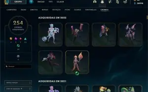 Conta riot com 754 skins no lol + skins no valorant